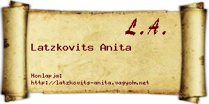 Latzkovits Anita névjegykártya